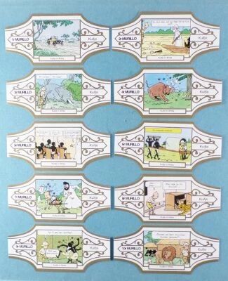 Tintin - Bague � (de) Cigare Murillo - Tintin au Congo S�rie r Compl�te 10 Pi�ces (Blanc/Or)