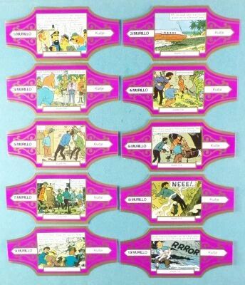 Tintin - Bague � (de) Cigare Murillo - Vol 714 pour Sydney S�rie i Compl�te 10 Pi�ces (Violet/Or)