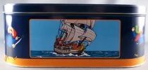 Tintin - Boite &agrave; G&acirc;teaux Carr&eacute;e Coins Ronds Delacre - Le Secret de la Licorne - Haddock avec Sabre