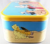 Tintin - Boite &agrave; G&acirc;teaux Carr&eacute;e Coins Ronds Delacre - Tintin et le Crabe aux Pinces d\'Or - A Dromadaire