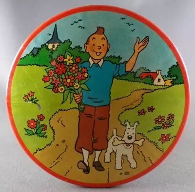 Tintin - Brochet 1965 - Boite � Bonbons en M�tal \ La Campagne\ 