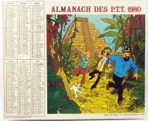 Tintin - Casterman - Calendrier Almanach des P.T.T. 1980