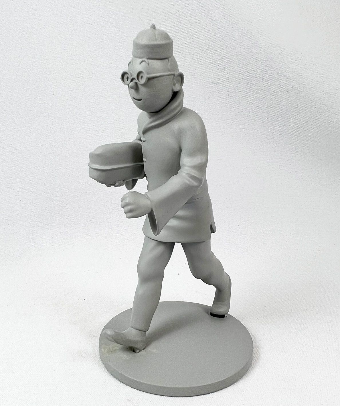 Tintin - Collection Officielle des Figurines Moulinsart - HS Tintin Lotus  Bleu (Monochrome Gris)