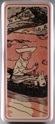 Tintin - Delacre Tin Cookie Box (Rectangular) - Le Petit Vingti�me - The Broken Ear
