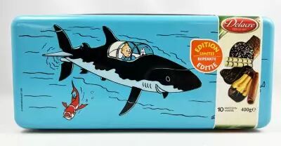 Tintin - Delacre Tin Cookie Box (Rectangular) - Submarine from Rackham the Red
