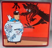 Tintin - Delacre Tin Cookie Box (Square) - The Blue Lotus