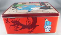 Tintin - Delacre Tin Cookie Box (Square) - The Blue Lotus Tintin & Chang