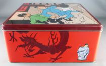 Tintin - Delacre Tin Cookie Box (Square) - The Blue Lotus Tintin & Chang