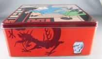 Tintin - Delacre Tin Cookie Box (Square) - The Blue Lotus Tintin & Chang