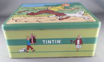 Tintin - Delacre Tin Cookie Box (Square) - Tintin & Snowy