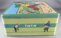 Tintin - Delacre Tin Cookie Box (Square) - Tintin & Snowy