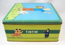 Tintin - Delacre Tin Cookie Box (Square) - Tintin and Snowy in Spring #1