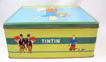 Tintin - Delacre Tin Cookie Box (Square) - Tintin and Snowy in Spring #1