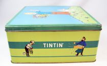 Tintin - Delacre Tin Cookie Box (Square) - Tintin and Snowy in Spring #1