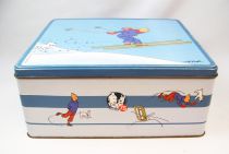 Tintin - Delacre Tin Cookie Box (Square) - Tintin and Winter Sports
