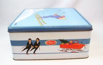 Tintin - Delacre Tin Cookie Box (Square) - Tintin and Winter Sports