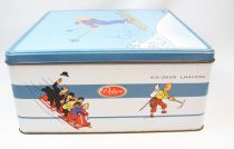 Tintin - Delacre Tin Cookie Box (Square) - Tintin and Winter Sports