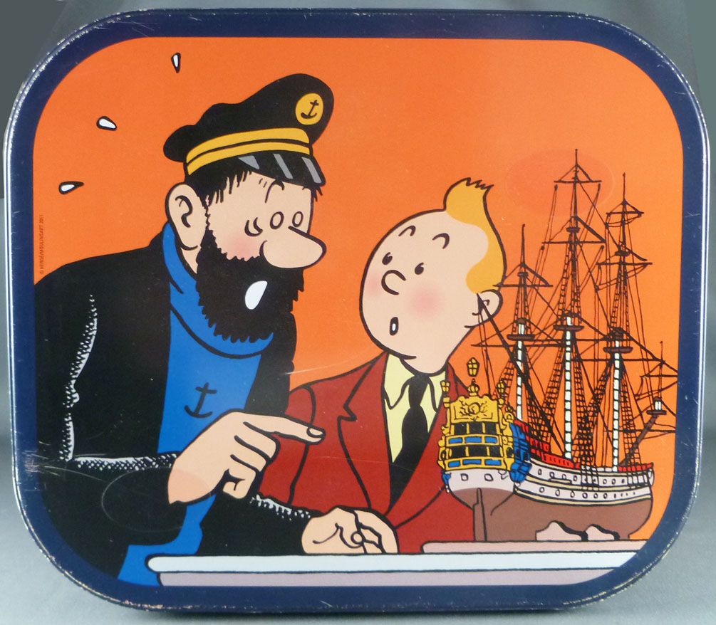 Tintin - Delacre Tin Cookie Box (Square rond corners) - The Crab with ...