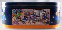 Tintin - Delacre Tin Cookie Box (Square Rond Corners) - The Secret of the Unicorn - Haddock with Saber