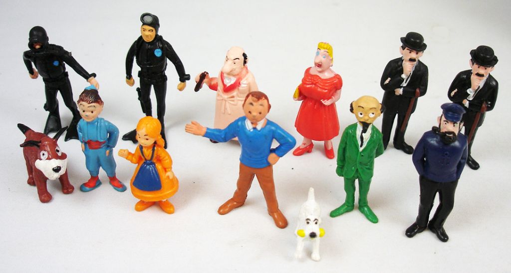 Tintin - Esso France - Série complète de 13 figurines Le Lac aux Requins