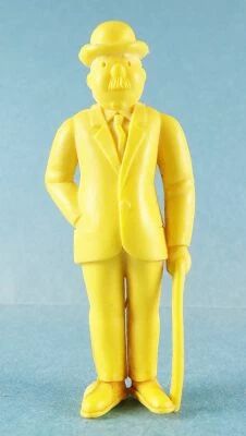 Tintin - Figurine Monochrome Esso Belgique - Dupont Canne Main Gauche (Jaune)