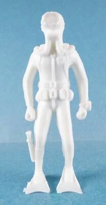Tintin - Figurine Monochrome Esso Belgique - Homme-Grenouille (Blanc)