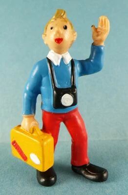 Tintin - Figurine Pvc Bully (1975) - Tintin Valise et Appareil Photo