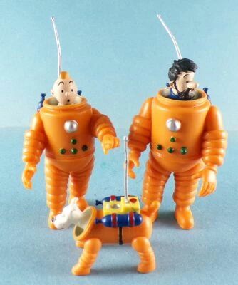 Tintin - Figurine Pvc Moulinsart - Tintin, Milou et Haddock sur la Lune