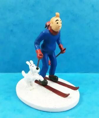 Tintin - Figurine R�sine Moulinsart - Tintin � Skis