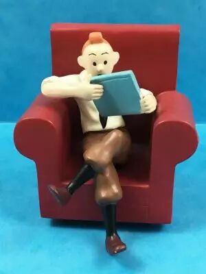 Tintin - Figurine R�sine Moulinsart - Tintin dans son fauteuil