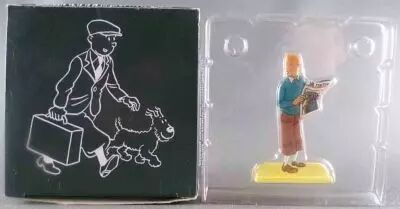 Tintin - Figurine Silhouette M�tal Les Archives Moulinsart Atlas R�f 2151 202 - Tintin Lit le Journal Tintin