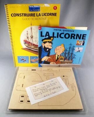 Tintin - Hachette - La Licorne Maquette Bois Echelle 1/32 Pi�ces N�1 Neuve en Boite 2