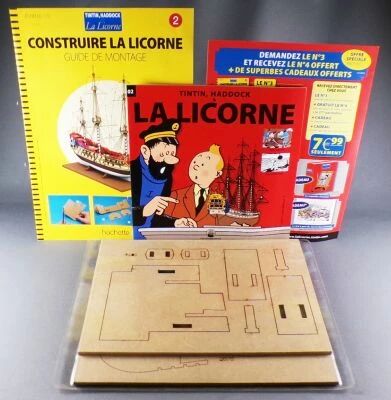 Tintin - Hachette - La Licorne Maquette Bois Echelle 1/72 Pi�ces N�2 Neuve en Boite