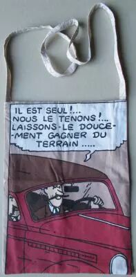 Tintin - Herge Excl TL 1991 - Sac Bandouli�re Tissus imprim� 40x30cm Sceptre d\'Ottokar La Poursuite