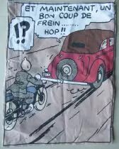 Tintin - Herge Excl TL 1991 - Sac Bandoulière Tissus imprimé 41x33cm Sceptre d\'Ottokar La Poursuite en Moto