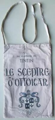 Tintin - Herge Excl TL 1991 - Sac Bandouli�re Tissus imprim� 45x30cm Sceptre d\'Ottokar Blason