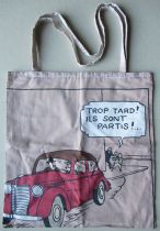 Tintin - Herge Excl TL 1991 - Sac Epaule Tissus imprimé 40x40cm Sceptre d\'Ottokar La Fuite