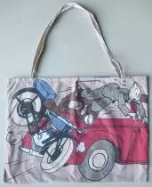 Tintin - Herge Excl TL 1991 - Sac Epaule Tissus imprimé 52x39cm Sceptre d\'Ottokar L\'Accident