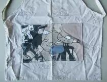 Tintin - Herge Excl TL 1991 - Tablier Enfant Tissus imprimé 51x51cm Sceptre d\'Ottokar Moto & Milou