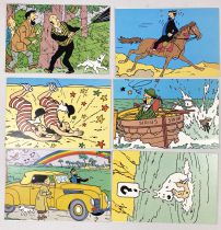 Tintin - Lot de 6 Cartes Postales Concours Q8 Belgique (1988)