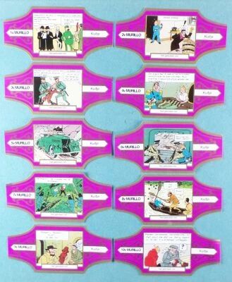 Tintin - Murillo Cigar Ring - The Broken Ear Complete Set v 10 Pieces (Purple/Gold)