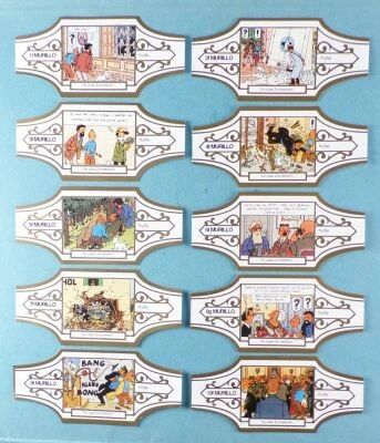 Tintin - Murillo Cigar Ring - The Calculus Affair Complete Set f 10 Pieces (White/Gold)