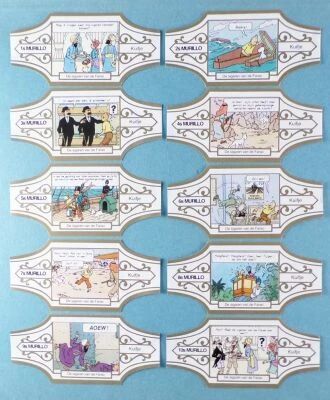 Tintin - Murillo Cigar Ring - The Pharaoh\'s Cigars Complete Set s 10 Pieces (White/Gold)