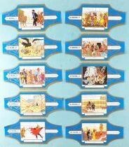 Tintin - Murillo Cigar Ring - The Sun Temple Complete Set h 10 Pieces (Blue/Gold)