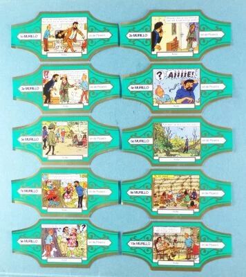 Tintin - Murillo Cigar Ring - Tintin and the Picaros Complete Set e 10 Pieces (Red/Gold)