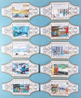Tintin - Murillo Cigar Ring - Tintin and the Shark Lake Complete Set w 10 Pieces (White/Gold)