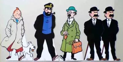 Tintin - Plv Stand-Up Carton Herg� Moulinsart - Tintin Haddock Tournesol Dupond & Dupont