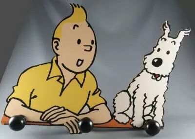 Tintin - Porte Manteau Mural Bois Trousselier - L\'Etoile Myst�rieuse Tintin & Milou