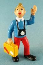 Tintin - Pvc Figure Bully  (1975) - Tintin with Suitcase & Camera