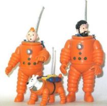 Tintin - Pvc figure Plastoy - Moulinsart Tintin & Snowy & Haddock cosmonauts